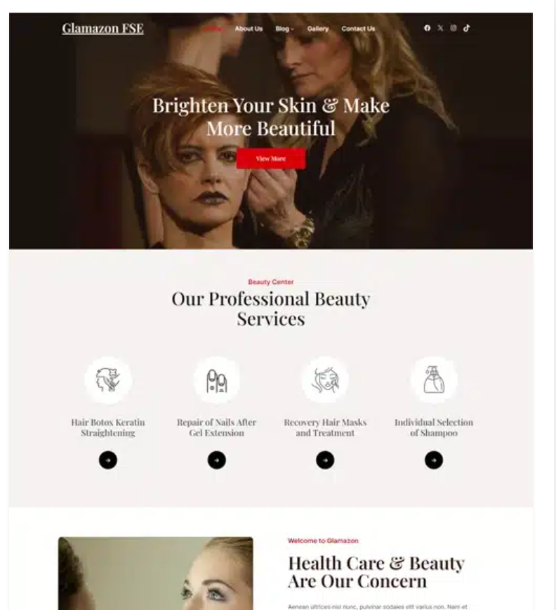 Free Makeup Salon WordPress Theme