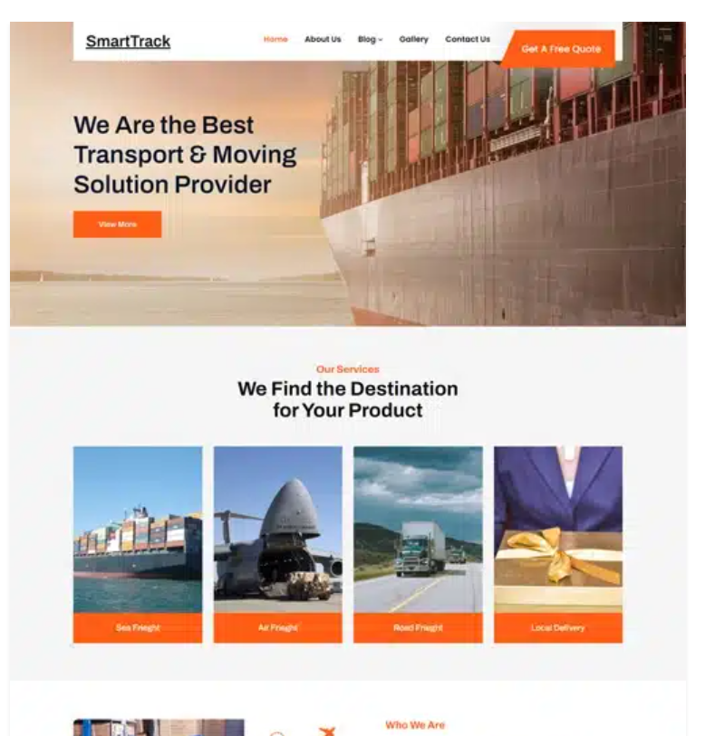 Free Cargo Company WordPress Theme